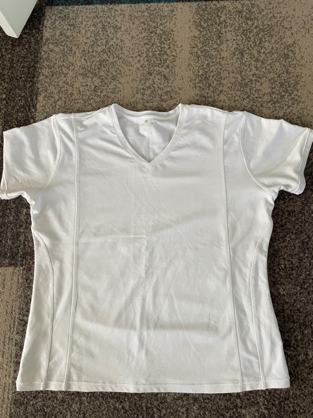 Russell Athletic White V-Neck Dri-Power Women's Top